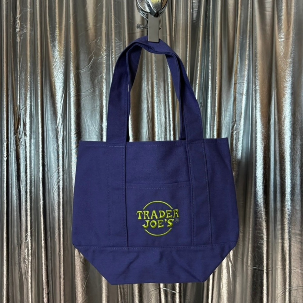 Trader Joe's Purple Halloween Mini Canvas Tote Bag